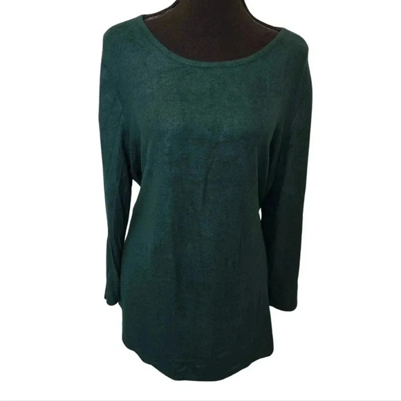 Fortune and Ivy Dark Green knit Women's Top with Button Detail Size XL NWT - Picture 2 of 7